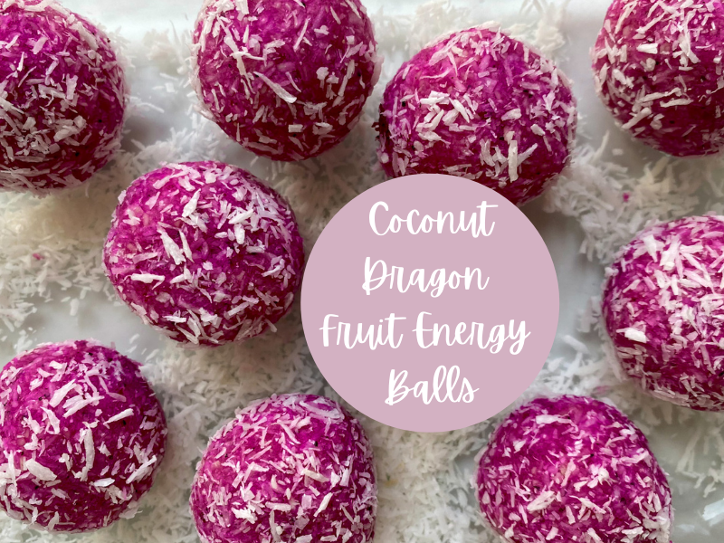 No-Bake Coconut Dragon Fruit Energy Balls