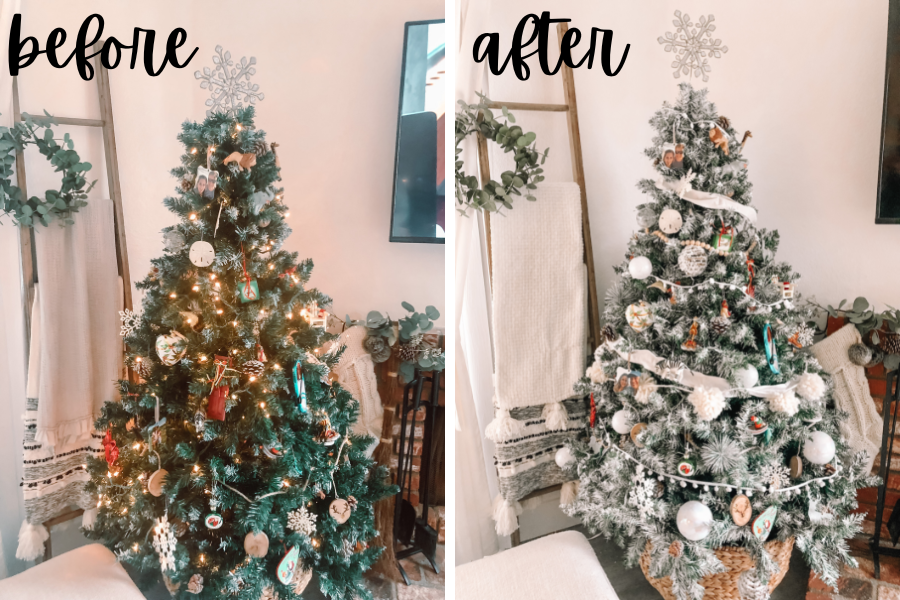 DIY Flocked Christmas Tree